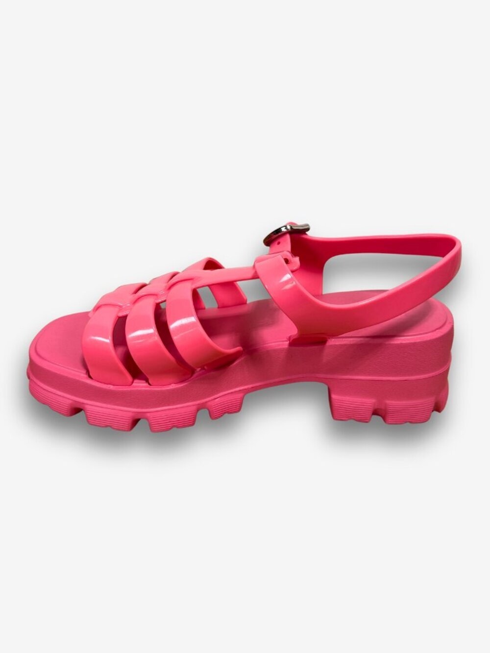 Zaxy Pink Fisherman Jelly Sandals Size 8 Chunky Platform Vegan Barbiecore Shoes